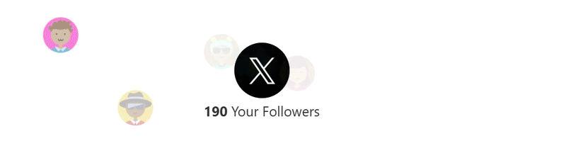 Animated GIF showing Twitter profile growth