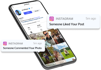 Phone showing Instagram notifications