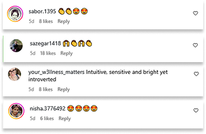 Instagram comments feed